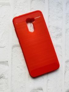 Силиконовый чехол для Xiaomi Poco F1 Карбоновый. Червоний