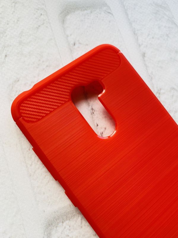 Силиконовый чехол для Xiaomi Poco F1 Карбоновый. Червоний