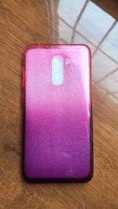 Силиконовый чехол для Xiaomi Poco F1 Омбре. Рожево-фіолетовий