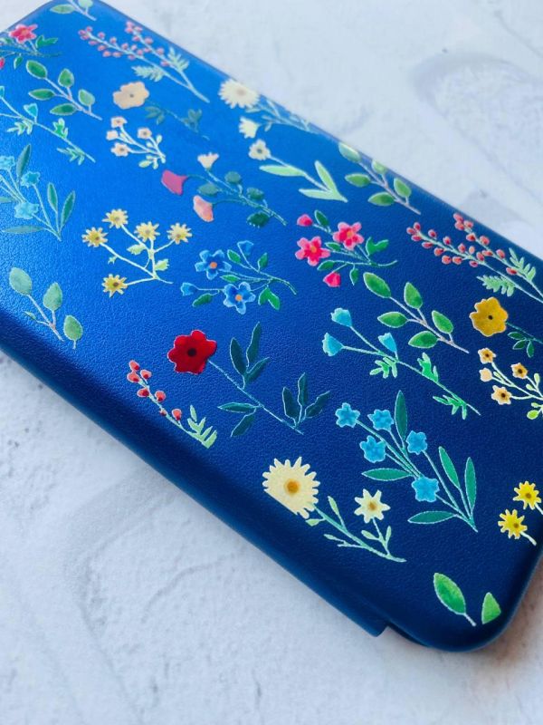 Чохол-книжка з малюнком для Samsung Galaxy А10 (2019) А105 Синій :: Квітковий фон (принт 269)
