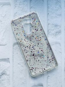 Силіконовий чохол з блискітками для Xiaomi Poco F1 Рожевий