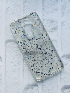 Силіконовий чохол з блискітками для Xiaomi Poco F1 Срібний