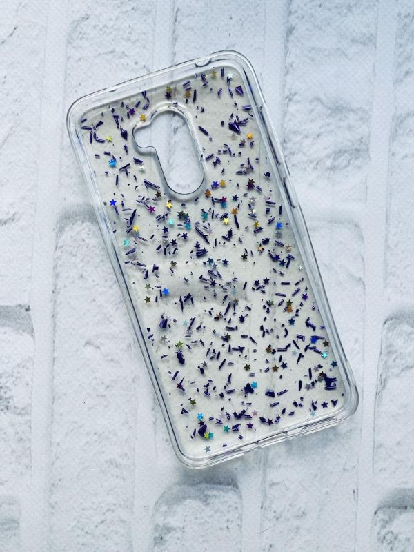 Силіконовий чохол з блискітками для Xiaomi Poco F1 Фіолетовий
