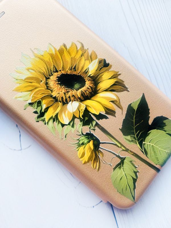 Чохол-книжка з малюнком для Samsung Galaxy A53 4G Золотий :: Соняшник (принт 274)