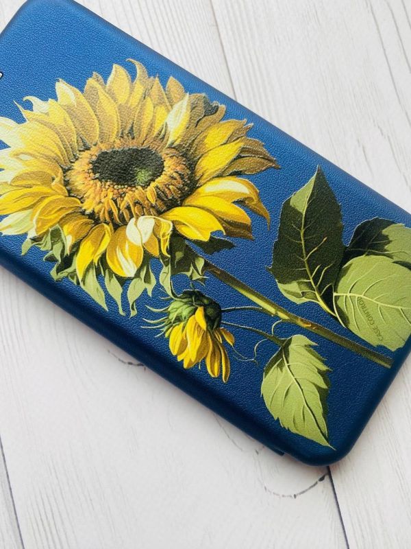 Чохол-книжка з малюнком для Samsung Galaxy А10 (2019) А105 Синій :: Соняшник (принт 274)