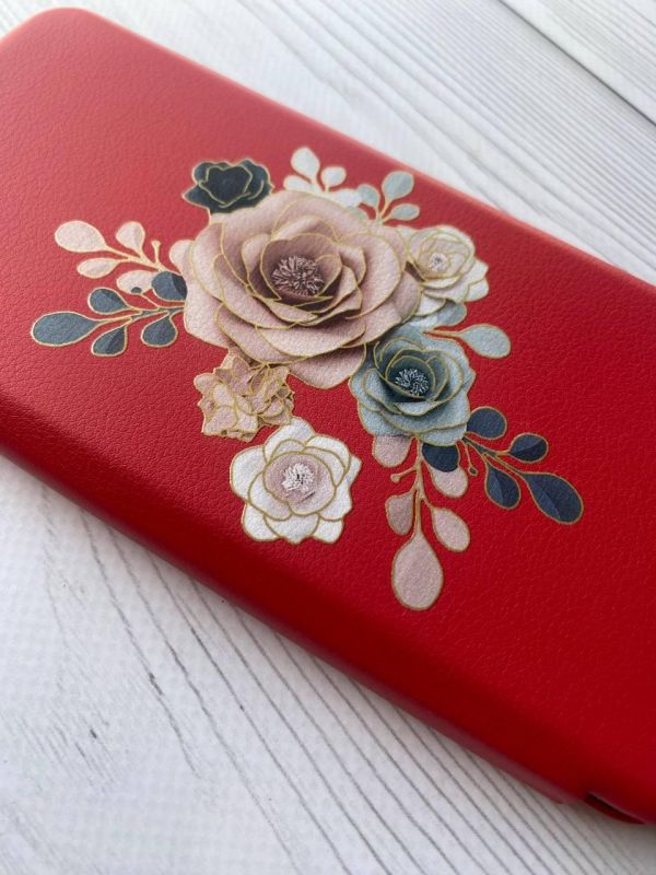 Чохол-книжка з малюнком для Xiaomi Redmi 9 Червоний  :: Троянди (принт 275)
