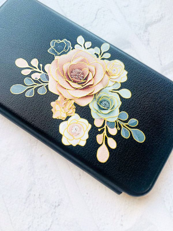 Чохол-книжка з малюнком для Xiaomi Redmi 8A Чорний :: Троянди (принт 275)