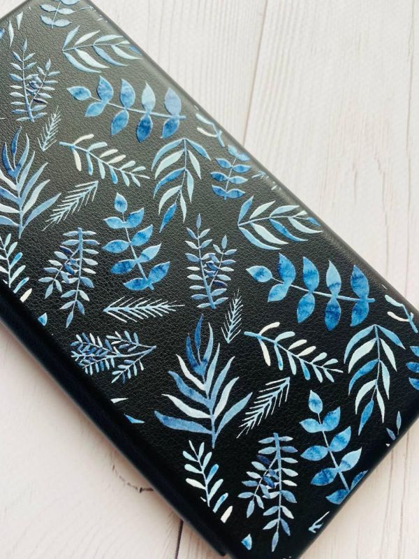 Чохол-книжка з малюнком для Xiaomi Redmi Note 11T Чорний :: Рослинний фон (принт 276)