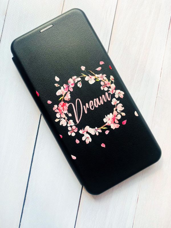 Чохол-книжка з малюнком для iPhone 11 Чорний :: Віночок з сакури (принт 284)