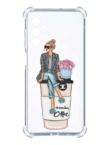 Чохол з потовщеними кутами на Samsung Galaxy A14 5G :: Дівчина на каві (принт 228)