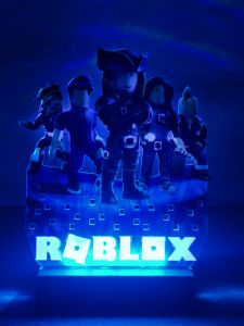 Переносний дитячий нічник Роблокс Roblox з USB роз'ємом (на чорній підставці, дизайн 17)