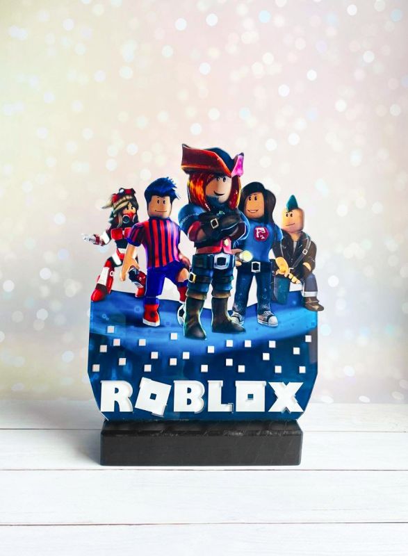 Переносний дитячий нічник Роблокс Roblox з USB роз'ємом (на чорній підставці, дизайн 17)
