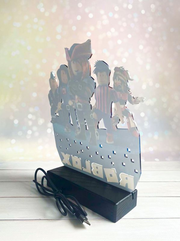 Переносний дитячий нічник Роблокс Roblox з USB роз'ємом (на чорній підставці, дизайн 17)