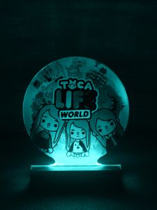 ВАВ! Дитячий нічник-світильник "Тока Бока" Toca Boca з налаштуванням підсвітки (на чорній підставці, дизайн 28)