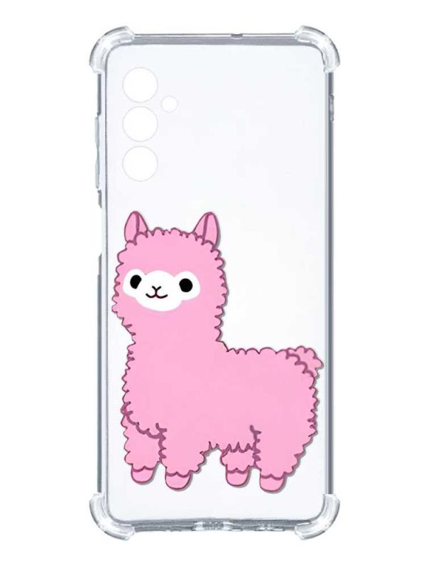 Чохол з потовщеними кутами на Samsung Galaxy A14 5G :: Лама рожева (принт 100)
