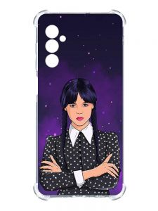 Чохол з потовщеними кутами на Samsung Galaxy A14 5G :: Дівчина з косичками. Венздей (принт 208)