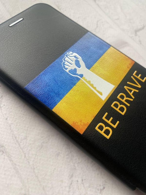 Чохол-книжка з малюнком для Samsung Galaxy A23 Чорний :: Мужність Україна (принт 42)