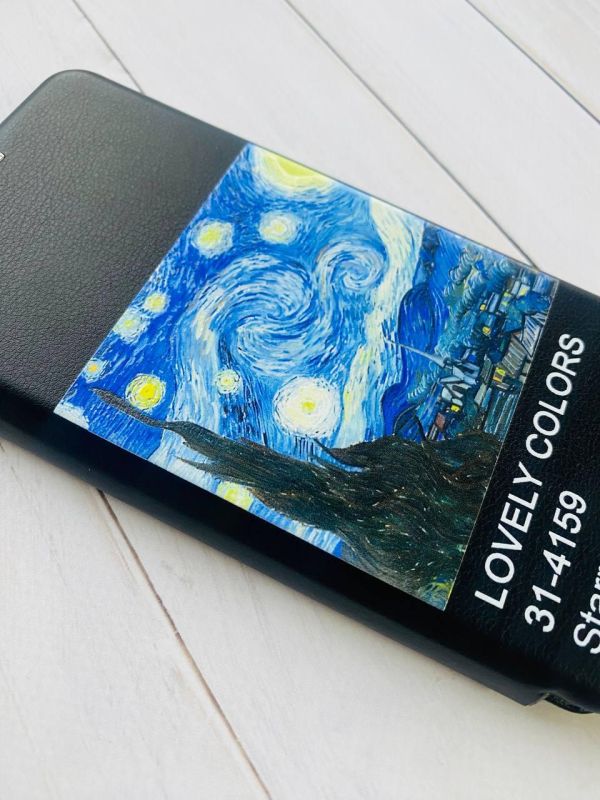 Чохол-книжка з малюнком для Xiaomi Redmi Note 8T Чорний; Зоряна ніч (принт 74)