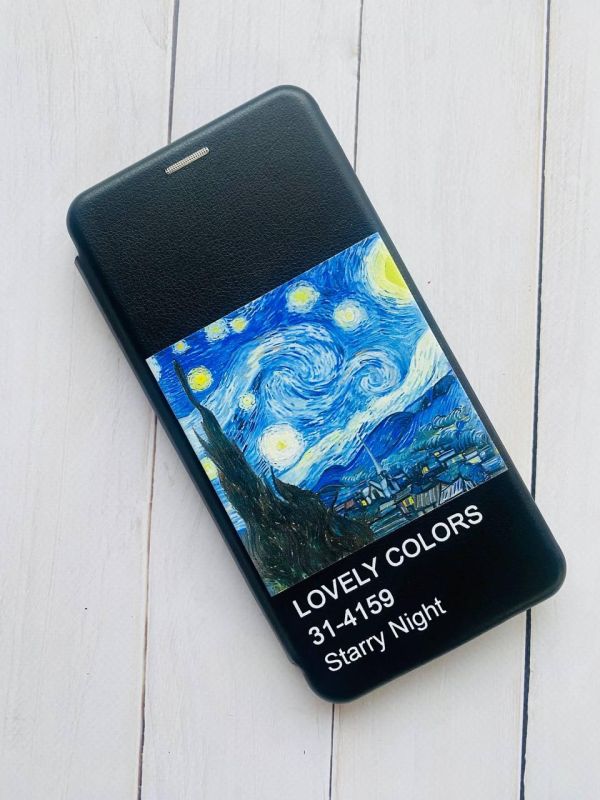 Чохол-книжка з малюнком для Samsung Galaxy J7(2016) J710 Чорний; Зоряна ніч (принт 74)