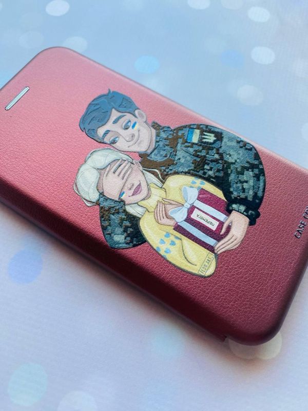 Чохол-книжка з малюнком для iPhone 11 Бордовий :: Подарунок Перемога (патріотичний принт 178)
