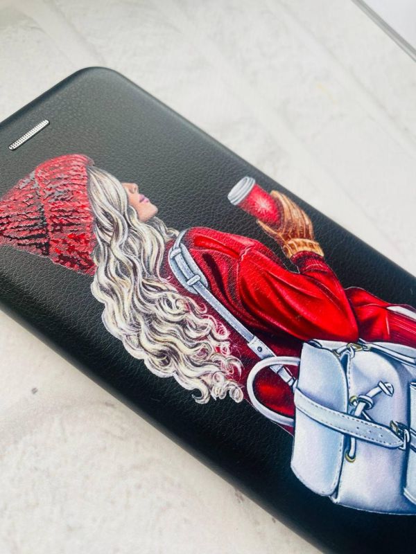 Чохол-книжка з малюнком для Samsung Galaxy A14 5G Чорний :: Дівчина з рюкзаком (принт 9)