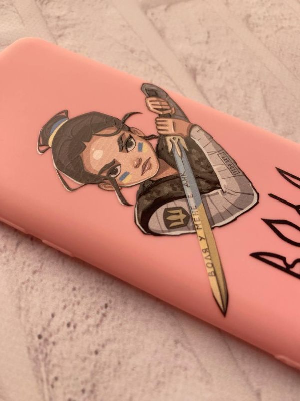 Матовий рожевий чохол на Samsung Galaxy A50 (2019) A505 патріотичний дизайн Українська захисниця принт 169