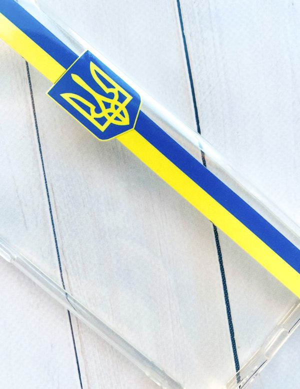 Чохол з потовщеними кутами на Oppo A55 :: Стрічка Україна (патріотичний принт 253)