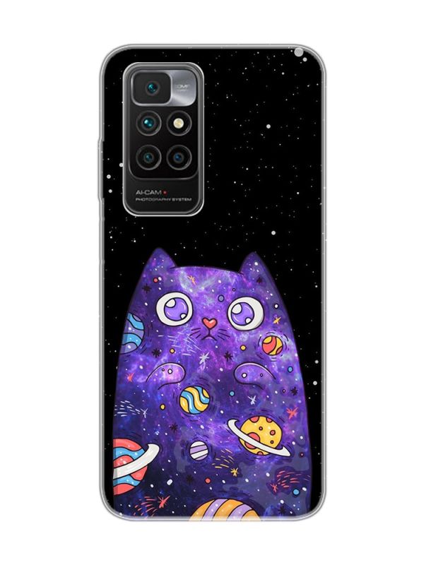 Чохол на Xiaomi Redmi 10/10 (2022) :: Фіолетова кішка (принт 361)