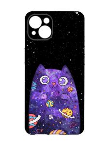 Чохол із захистом камер на iPhone 15 Plus :: Фіолетова кішка (принт 361)