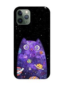 Чохол на iPhone 12 / 12 Pro :: Фіолетова кішка (принт 361)