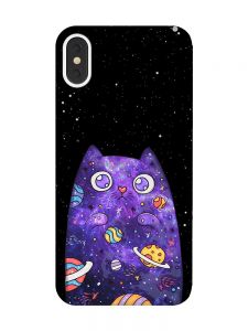 Чохол на iPhone X / XS :: Фіолетова кішка (принт 361)