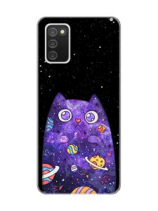 Чохол на Samsung Galaxy A02s :: Фіолетова кішка (принт 361)