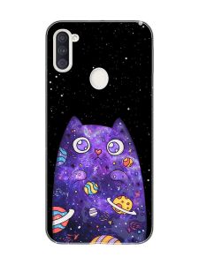 Чохол на Samsung Galaxy A11 :: Фіолетова кішка (принт 361)