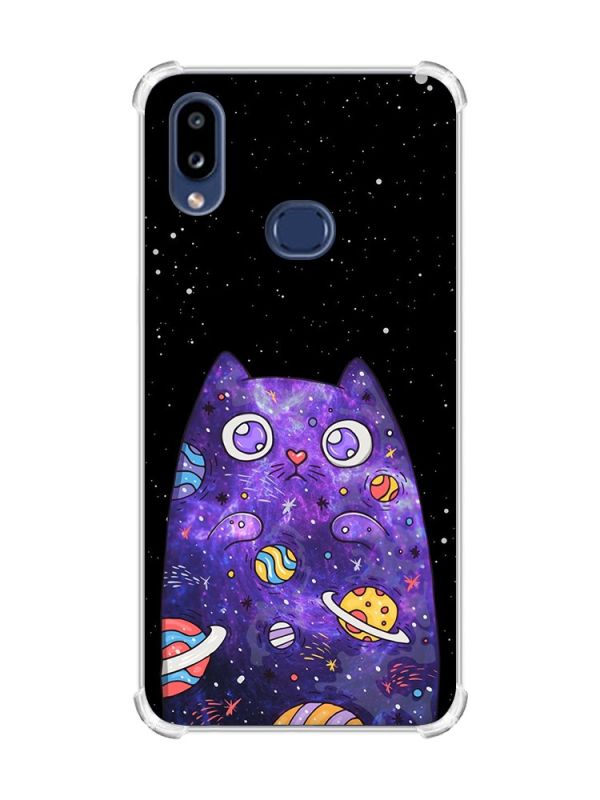 Чохол з потовщеними кутами на Samsung Galaxy A10s (A107) :: Фіолетова кішка (принт 361)