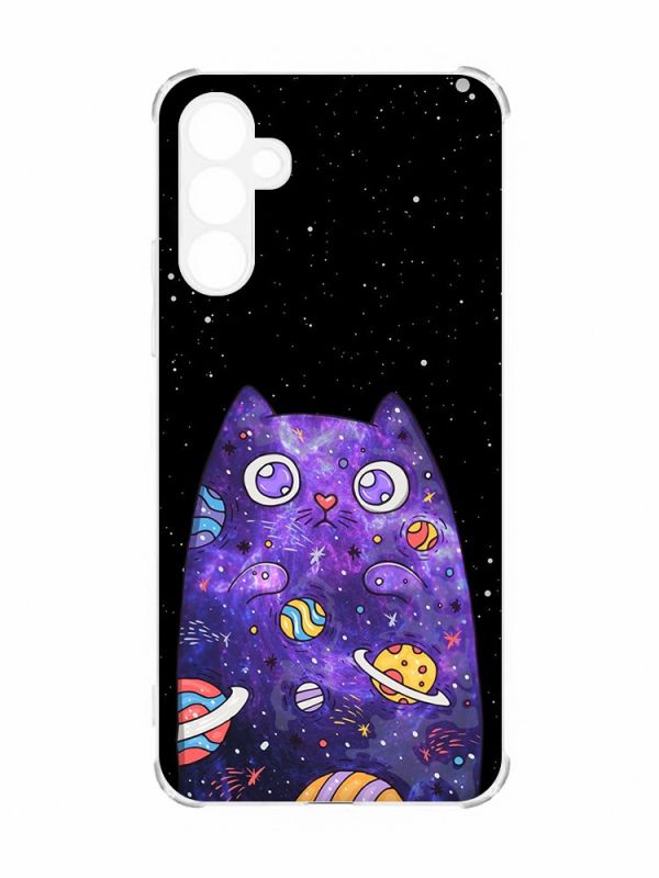 Чохол із потовщеними кутами на Samsung Galaxy A54 5G/A546 :: Фіолетова кішка (принт 361)