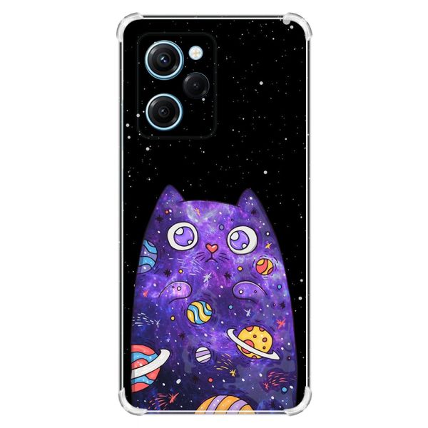 Чохол з потовщеними кутами на Xiaomi Redmi Note 12 Pro Speed 5G :: Фіолетова кішка (принт 361)