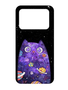 Матовий чохол з рожевими боками на Xiaomi Poco X4 Pro 5G :: Фіолетова кішка (принт 361)