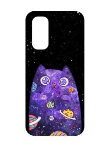 Матовий чохол з рожевими боками на Xiaomi Redmi Note 11 4G :: Фіолетова кішка (принт 361)