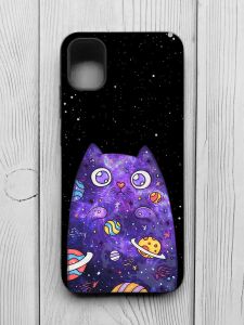 Матовий чохол з чорними боками на Samsung Galaxy A04E/A042 :: Фіолетова кішка (принт 361)