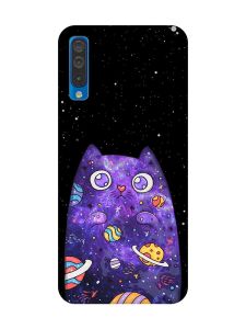 Матовий чохол з чорними боками на Samsung Galaxy A50 (2019) A505/A30s :: Фіолетова кішка (принт 361)