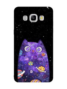 Матовий чохол з чорними боками на Samsung Galaxy J5(2016) J510 :: Фіолетова кішка (принт 361)