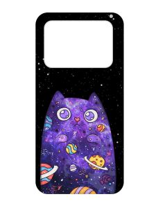 Матовий чохол з чорними боками на Xiaomi Poco X4 Pro 5G :: Фіолетова кішка (принт 361)