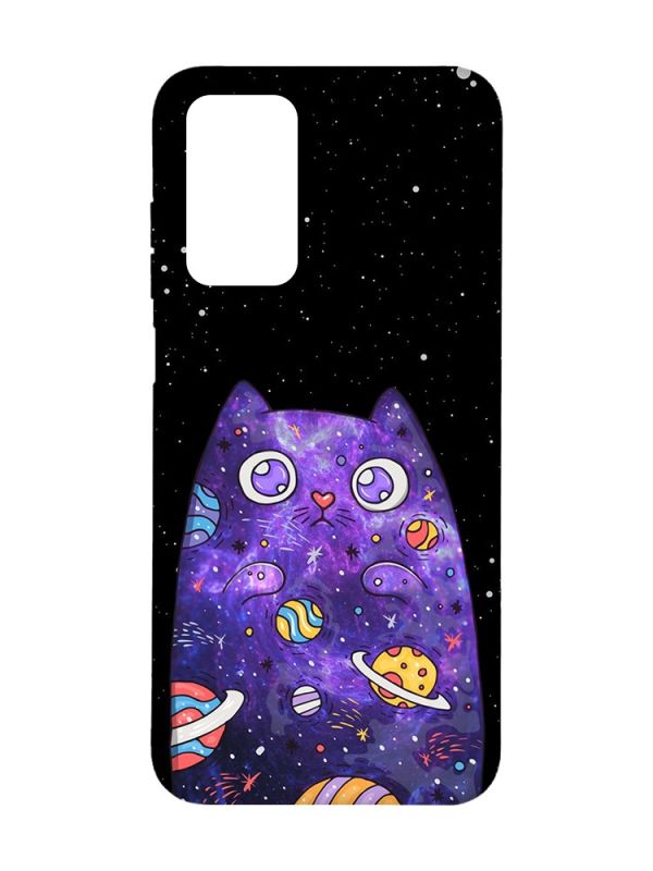Матовий чохол з чорними боками на Xiaomi Redmi Note 11 4G :: Фіолетова кішка (принт 361)