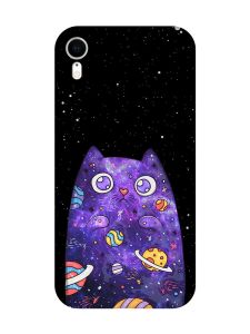 Матовий чохол з червоними боками на iPhone XR :: Фіолетова кішка (принт 361)