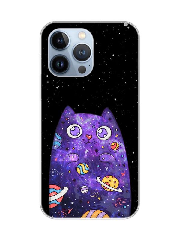 Магнітний чохол на iPhone 13 Pro (6.1) із підтримкою MagSafe :: Фіолетова кішка (принт 361)