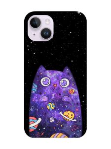 Магнітний чохол на iPhone 14 із підтримкою MagSafe :: Фіолетова кішка (принт 361)