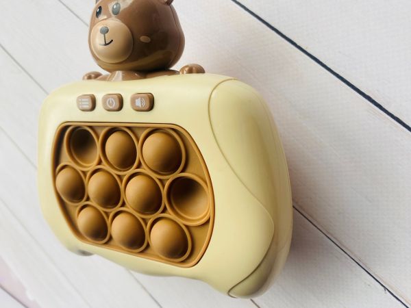 Електронна приставка Інтерактивна гра Pop-it Ведмедик коричневий