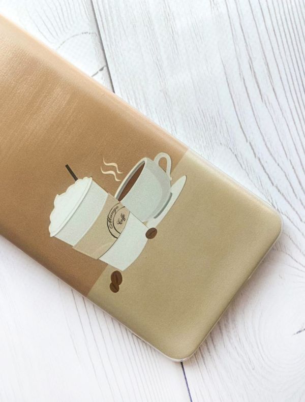 Чохол з потовщеними кутами на Xiaomi Redmi 8A дизайн Кава принт 108