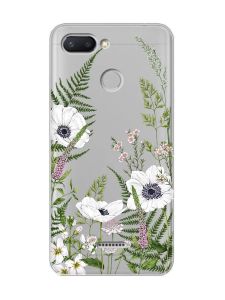Прозорий чохол на Xiaomi Redmi 6  :: Квіти польові (принт 363)