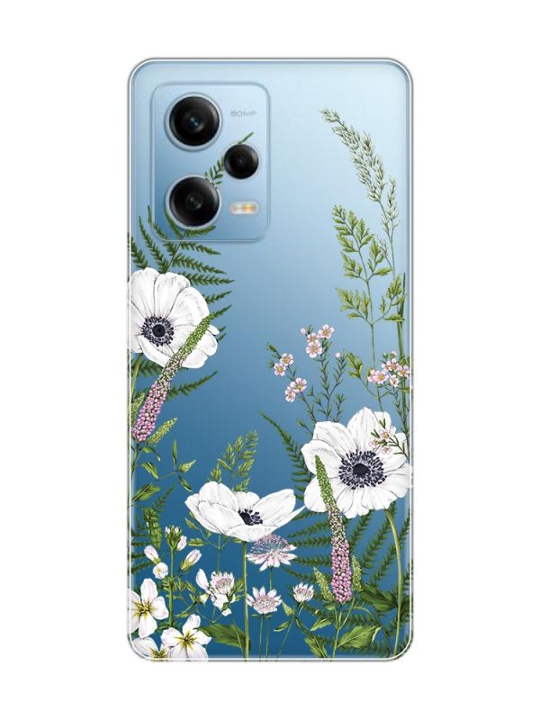 Прозорий чохол на Xiaomi Redmi Note 12 5G :: Квіти польові (принт 363)